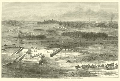 Union and Confederate Works Lounais Pietarista, merkintäasemalta, maaliskuu 1865 tekijältä American School
