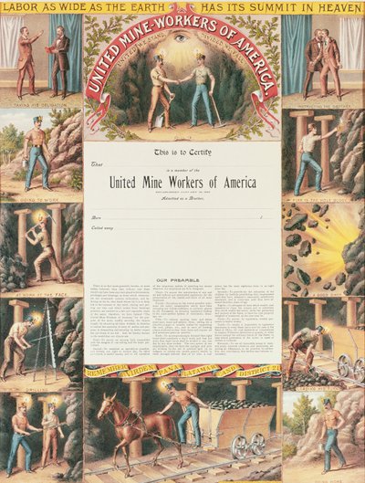 Yhdistyneen kaivostyöläisen todistus, 1890 tekijältä American School