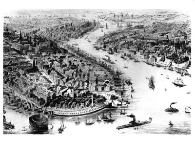 Näkymä Manhattanille ja East River Baylle tekijältä American School