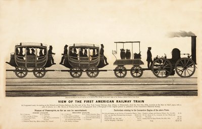 Näkymä ensimmäiselle American Railway Train -junalle, pubi. 1865 tekijältä American School