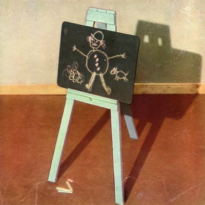 Vintage lasten asetelma - liitutaulu tekijältä American School