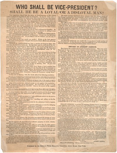 Kenestä tulee varapuheenjohtaja? George Pendleton vs. Andrew Johnson (1864 vaalit), 1864 tekijältä American School