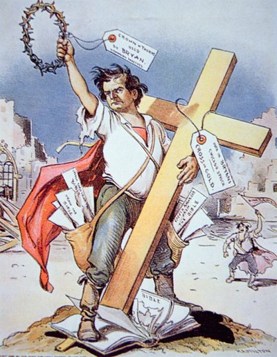 William Jennings Bryan (1860-1925) puhumassa demokraattien konventissa Chicagossa tekijältä American School