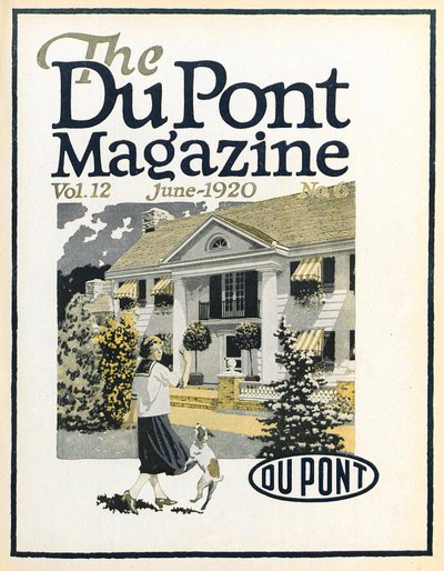 Nainen ja koira, DuPont-lehden etukansi, kesäkuu 1920 tekijältä American School