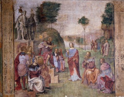 Santa Cecilian oikeudenkäynti (St Cecilia), noin 1506, kirjoittanut Amico Aspertini (1474 tai 1475-1552), fresko, Santa Cecilian oratorio (St Cecilia), Bologna, Emilia-Romagna. Italia tekijältä Amico Aspertini