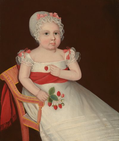 Mansikkatyttö, n.1830 (öljy kankaalle) tekijältä Ammi Phillips