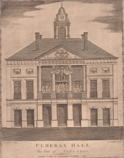 Federal Hall, kongressin istuntopaikka tekijältä Amos Doolittle