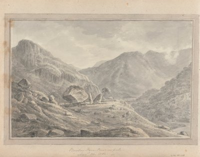 Näkymät Englannissa, Skotlannissa ja Walesissa: Bowder Stone Borrowdale, 30. elokuuta 1802 tekijältä Amos Green