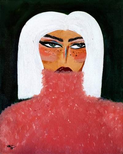 Nainen vaaleanpunaisessa turtleneck-paidassa tekijältä Amy Straley
