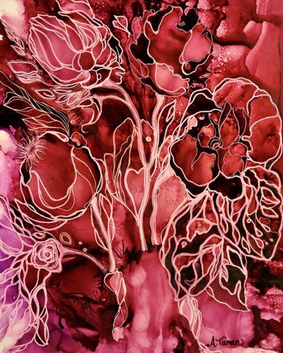 Punainen kukkakuvio tekijältä Amy Tieman