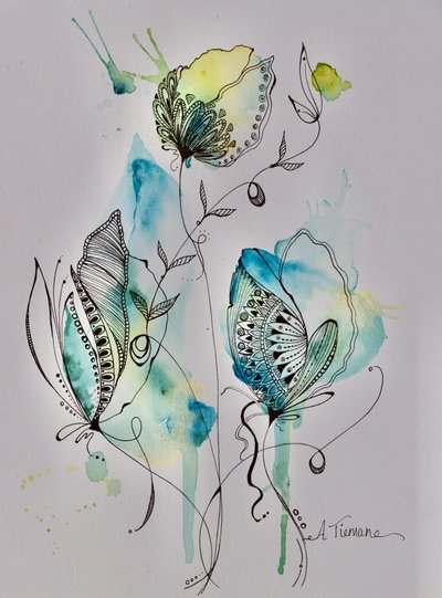 Eteeriset kukka-piirrokset tekijältä Amy Tieman