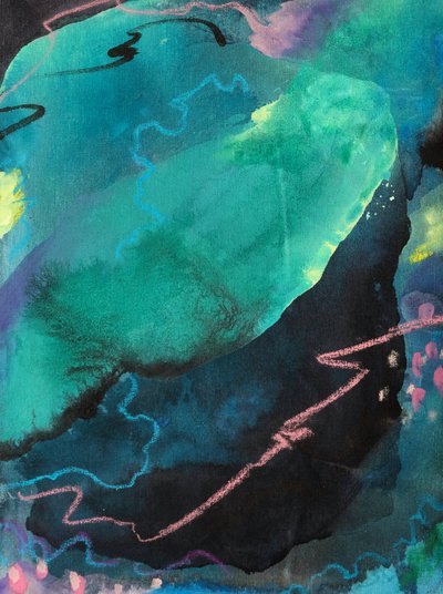 Syvä sinivihreä orgaaninen virtaus tekijältä Anastasiya Devochkina