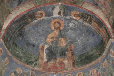Kristus istui maailman Vapahtaja, 1100-luku tekijältä Ancient Russian frescos