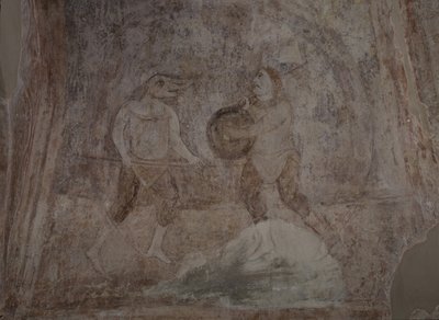 Taistelukohtaus Hippodromissa 1000-luvulla tekijältä Ancient Russian frescos
