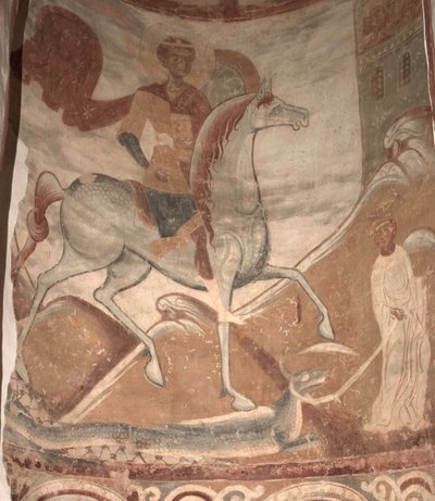 Pyhä Yrjö ja lohikäärme, 1100-luku tekijältä Ancient Russian frescos