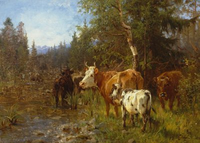 Lehmiä vesipostin luona tekijältä Anders Askevold