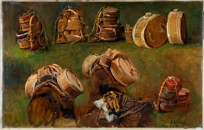 ""Etude de bats pour bete de somme"" (Tutkimus satulasta ja muista esineistä) Peinture d