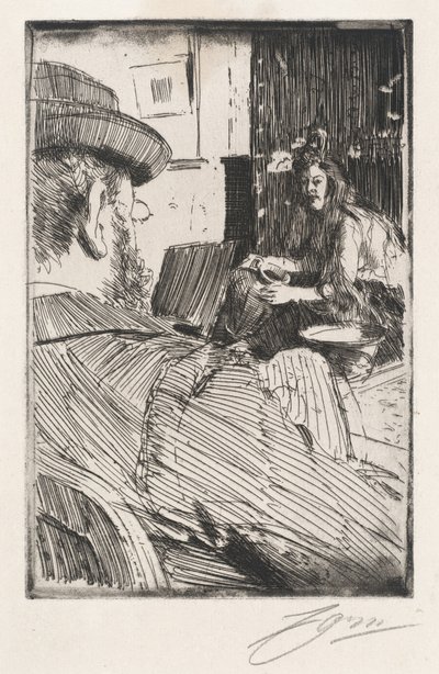 Albert Besnard ja hänen mallinsa, 1896. tekijältä Anders Leonard Zorn