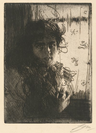 Irlantilainen tyttö, 1894. tekijältä Anders Leonard Zorn