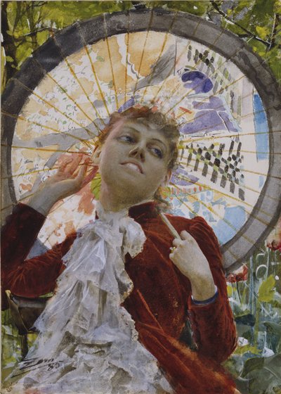 Linnat ilmassa, 1885 (wc) tekijältä Anders Leonard Zorn