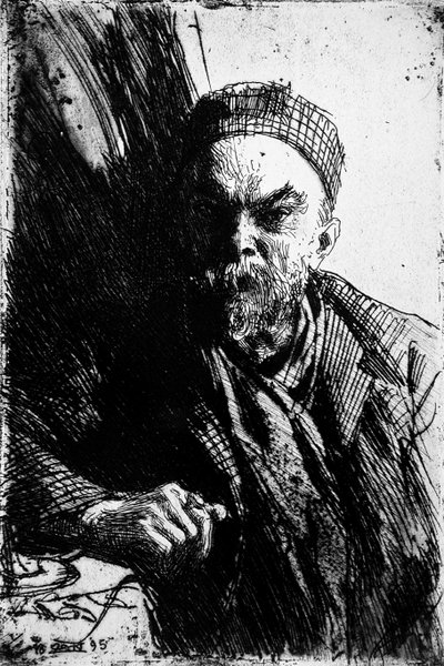 Runoilija Paul Verlainen muotokuva 1844-1896, 1895 tekijältä Anders Leonard Zorn