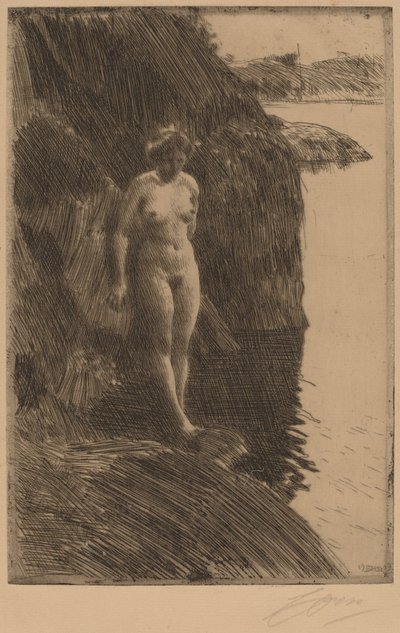 Precipice, 1909. tekijältä Anders Leonard Zorn