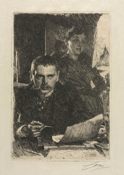 Taiteilija ja hänen vaimonsa, 1890. tekijältä Anders Leonard Zorn