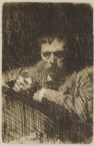 Taidemaalari-etcher (omakuva) tekijältä Anders Leonard Zorn
