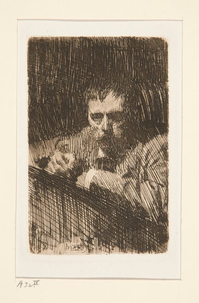Taidemaalari-etcher (omakuva) tekijältä Anders Leonard Zorn