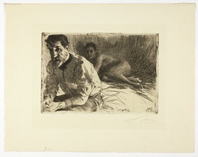 Augustus Saint Gaudens II (Saint Gaudens ja hänen mallinsa) tekijältä Anders Leonard Zorn