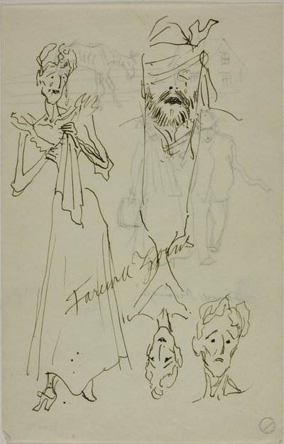 Hyvästi Zornit (etusivu); hyvästi Deeringsit (kääntöpuoli). tekijältä Anders Zorn