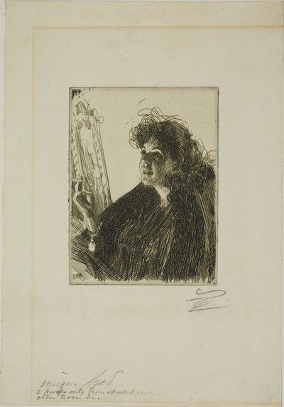 Tyttö tupakan kanssa I tekijältä Anders Leonard Zorn