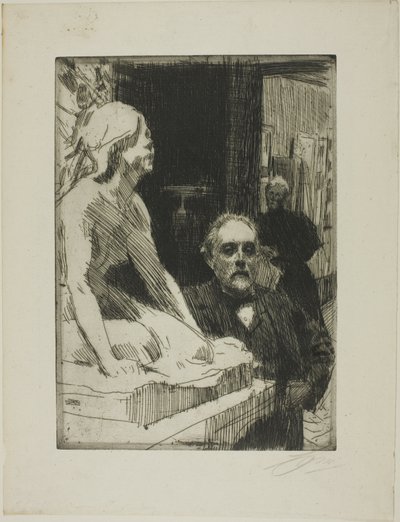 Pontus Fürstenberg ja hänen vaimonsa (seisovat Hasselbergin "Sammakon" lähellä). tekijältä Anders Zorn