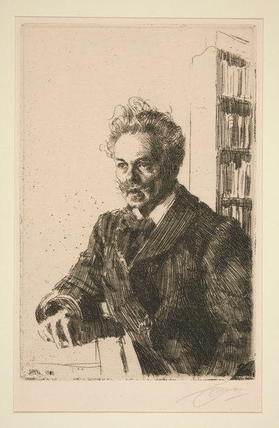 A. Strindbergin muotokuva tekijältä Anders Leonard Zorn