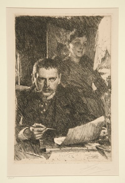 Taiteilijan ja hänen vaimonsa muotokuva tekijältä Anders Leonard Zorn