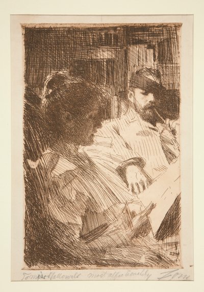 Lukeminen (hra ja rouva Charles Deering) tekijältä Anders Leonard Zorn