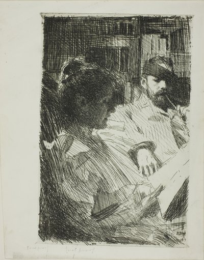 Lukeminen (hra ja rouva Ch. Deering) tekijältä Anders Leonard Zorn