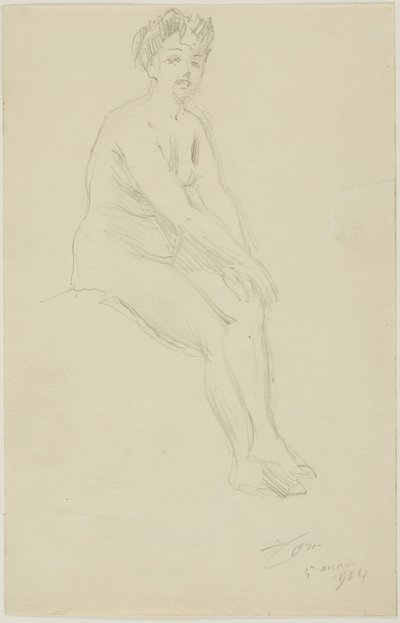 Istuva nainen alaston tekijältä Anders Leonard Zorn