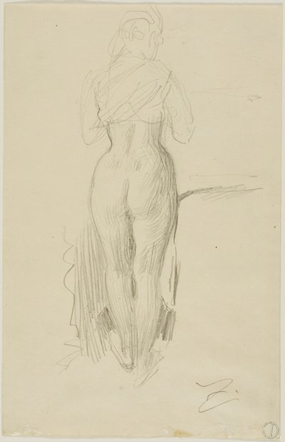 Seisova naishahmo takaapäin katsottuna tekijältä Anders Zorn
