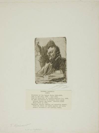 Theodore Roosevelt tekijältä Anders Leonard Zorn