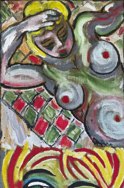 EXPRESSIONIST FEMALE NUDE, 2012 (akryyli juuttikankaalle puukehykseen pingotettuna) tekijältä Ando Gilardi