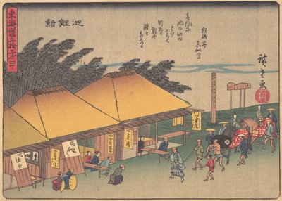 Chiryushuku, sarjasta The Fifty-three Stations of the Tokaido Road, e..., 1900-luvun alku. tekijältä Ando Hiroshige