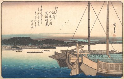 Selkeää säätä Shibaurassa, n. 1838, n. 1838. tekijältä Ando Hiroshige