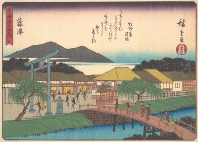 Fujisawa, sarjasta The Fifty-three Stations of the Tokaido Road, 1900-luvun alku. tekijältä Ando Hiroshige