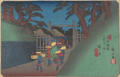 Fukushiman asema, n. 1837, n. 1837. tekijältä Ando Hiroshige
