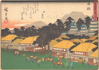 Hamamatsu, sarjasta The Fifty-three Stations of the Tokaido Road, 1900-luvun alku. tekijältä Ando Hiroshige