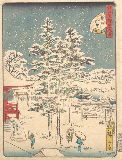 Kandan temppelin lumi, 1861, 1861. tekijältä Ando Hiroshige
