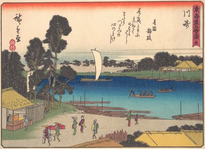 Kawasaki, sarjasta The Fifty-three Stations of the Tokaido Road, 1900-luvun alku. tekijältä Ando Hiroshige