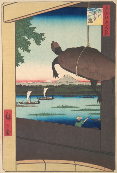 10 000 jeniä B, Fukagawa, 1858. , 1858. tekijältä Ando Hiroshige