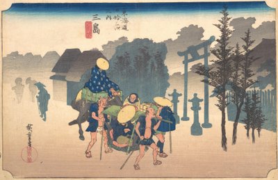 Aamun sumu, 1800-luku. tekijältä Ando Hiroshige
